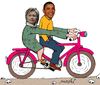 Cartoon: Hillary Clinton and Obama (small) by Medi Belortaja tagged hillary,clinton,barack,obama,bicycle,presidential,usa