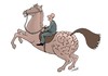 Cartoon: horseman (small) by Medi Belortaja tagged horseman,horse,brain,intellect,intelligence,mind,idea,ideology,politics,politicians