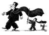 Cartoon: tie-flag (small) by Medi Belortaja tagged tie flag wave politics leader head
