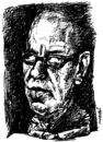 Cartoon: Ismail Kadare (small) by Medi Belortaja tagged ismail,kadare,great,albanian,writer