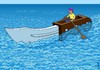 Cartoon: knife boat (small) by Medi Belortaja tagged knife,boat,man