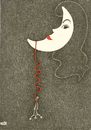 Cartoon: la luna (small) by Medi Belortaja tagged luna moon woman women girl love lovers man