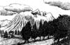 Cartoon: landscape (small) by Medi Belortaja tagged landscape mountain face head