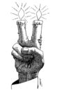 Cartoon: light (small) by Medi Belortaja tagged light victory freedom candles democracy