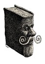 Cartoon: modern mustache (small) by Medi Belortaja tagged modern,mustache,book,internet,at
