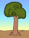 Cartoon: tree (small) by Medi Belortaja tagged tree,head,face,nose