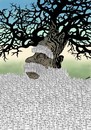 Cartoon: old tree (small) by Medi Belortaja tagged old tree forest buildings city tower flats environment ecological destruction