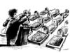 Cartoon: political speech (small) by Medi Belortaja tagged political speech cynism hypokrisia cemetry dead politicians