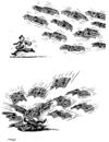 Cartoon: press attack (small) by Medi Belortaja tagged newspapers,press,attack,dorruption,corrupted,man,politician,birds