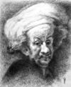 Cartoon: Rembrandt (small) by Medi Belortaja tagged rembrandt van rijn