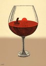 Cartoon: romantic glass (small) by Medi Belortaja tagged sunshine,romantic,glass,red,wine,alcohol,ship,landscape