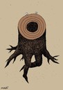 Cartoon: scream (small) by Medi Belortaja tagged scream,cut,tree,environment,forest