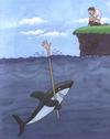 Cartoon: shark s game (small) by Medi Belortaja tagged shark game help hand humor