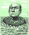 Cartoon: Silvio Berlusconi between waves (small) by Medi Belortaja tagged silvio,berlusconi,between,waves,eu,stars