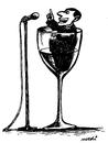 Cartoon: speech (small) by Medi Belortaja tagged speech glass drink drinker alcohol politicians meeting