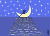 Cartoon: boatmoon (small) by Medi Belortaja tagged boat boatman night moon fisherman