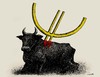 Cartoon: toro (small) by Medi Belortaja tagged toro,spain,spanish,bull,euro,crisis,bank,banks,money,financial