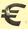 Cartoon: towards bankruptcy (small) by Medi Belortaja tagged bankruptcy,euro,abyss,help,financial,crisis,man
