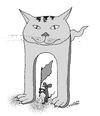 Cartoon: triumph of the mouse (small) by Medi Belortaja tagged triumph,mouse,cat,flag,standardbearer