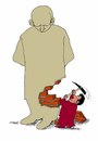 Cartoon: destruction of the idol (small) by Medi Belortaja tagged destruction,idol,memorial,head,wall