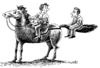 Cartoon: horseman and simulator (small) by Medi Belortaja tagged horseman simulator horse tail