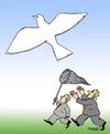 Cartoon: reaching dove (small) by Medi Belortaja tagged reaching,dove,pigeon,colombo,peace