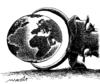Cartoon: globe (small) by Medi Belortaja tagged globe world earth horns cow