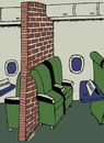 Cartoon: wall in airplane (small) by Medi Belortaja tagged wall airplane israel palestine conflict