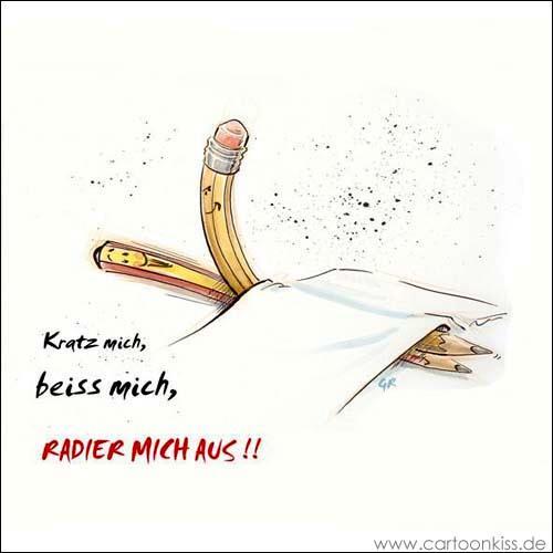 Cartoon: Ausradiert (medium) by Riemann tagged love,pencil,eraser,stift,radierer