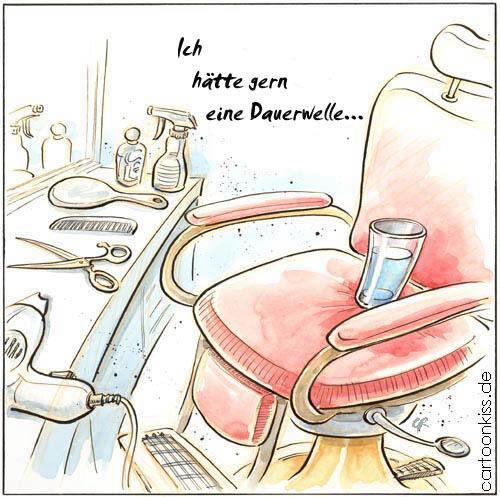 Cartoon: Dauerwelle (medium) by Riemann tagged wasser,friseur,haar,welle,