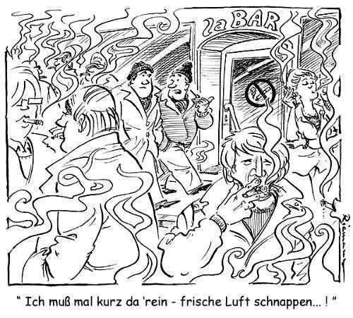 Cartoon: Frischluft (medium) by Riemann tagged smoking,ban,rauchverbot,frischluft,fresh,air,outside,bar,
