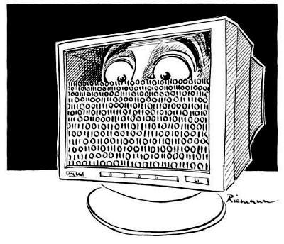 Cartoon: Help ! (medium) by Riemann tagged computer,media,fear,data,overload