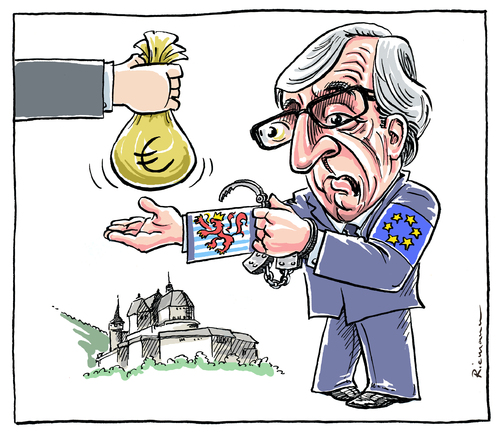 Cartoon: Joker (medium) by Riemann tagged juncker,eu,luxemburg,steueroase,finanzen,wirtschaft,taxes,tax,evasion,loopholes,cartoon,george,riemann,juncker,eu,luxemburg,steueroase,finanzen,wirtschaft,taxes,tax,evasion,loopholes,cartoon,george,riemann