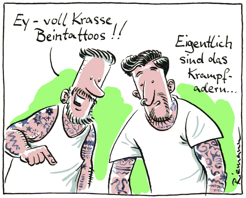 Cartoon: Körperschmuck (medium) by Riemann tagged tattoo,fashion,mode,style,spiesser,masse,mitmachen,fad,cartoon,george,riemann,tattoo,fashion,mode,style,spiesser,masse,mitmachen,fad,cartoon,george,riemann