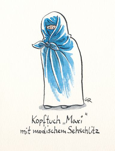 Cartoon: Maxi (medium) by Riemann tagged kopftuch,burkha,islam,religion,frauen,kleidung,schule,freiheit,cartoon,george,riemann,kopftuch,burkha,islam,religion,frauen,kleidung,schule,freiheit,cartoon,george,riemann