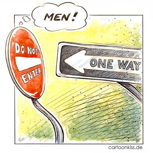 Cartoon: Men (medium) by Riemann tagged beziehung,drama,verkehr