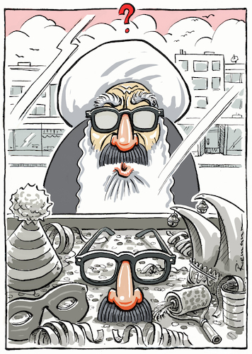 Cartoon: Pappnasen (medium) by Riemann tagged iran,mullahs,pappnase,horrorclown,karneval,terror,ayatollah,diktatur,theokratie,cartoon,george,riemann,iran,mullahs,pappnase,horrorclown,karneval,terror,ayatollah,diktatur,theokratie,cartoon,george,riemann