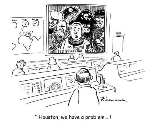 Cartoon: Pirats (medium) by Riemann tagged pirats,somalia,space,station,kidnapping