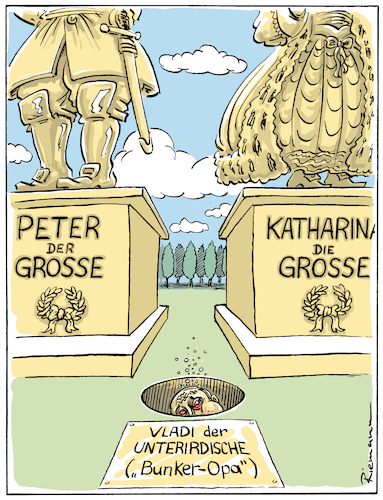 Cartoon: Putin der Erbärmliche (medium) by Riemann tagged putin,russland,ukraine,krieg,überfall,kriegsverbrecher,feigling,bunker,opa,geschichte,diktatur,cartoon,george,riemann,putin,russland,ukraine,krieg,überfall,kriegsverbrecher,feigling,bunker,opa,geschichte,diktatur,cartoon,george,riemann