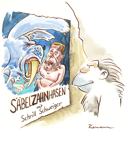 Cartoon: Säbelzahnhasen (medium) by Riemann tagged till,schweiger,keinohrhasen,10000,bc,kino,schauspieler,steinzeit,geschichte,till,schweiger,keinohrhasen,10000,bc,kino,schauspieler,steinzeit,geschichte