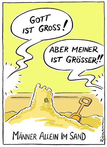 Cartoon: Sandkasten (medium) by Riemann tagged maenner,jungs,vergleich,wettstreit,gott,religion,intoleranz,glaube,wueste,krieg,cartoon,george,riemann,maenner,jungs,vergleich,wettstreit,gott,religion,intoleranz,glaube,wueste,krieg,cartoon,george,riemann