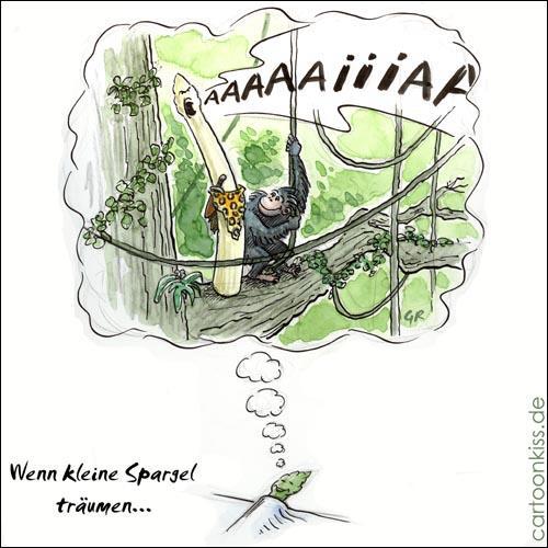 Cartoon: Spargeltarzan (medium) by Riemann tagged tarzan,spargel,traum,dschungel,kind
