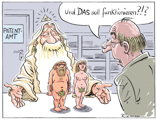 Cartoon: Versager (medium) by Riemann tagged mann,frau,ehe,beziehung,kleiner,unterschied,scheidung,treue,adam,eva,gott,schöpfung,cartoon,george,riemann,mann,frau,ehe,beziehung,kleiner,unterschied,scheidung,treue,adam,eva,gott,schöpfung,cartoon,george,riemann