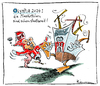 Cartoon: BER HH (small) by Riemann tagged olympiade,2024,bewerbung,berlin,hamburg,ber,flughafen,elbphilharmonie,schulden,missmanagement,bauprojekte,maskottchen,cartoon,george,riemann