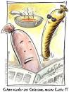 Cartoon: Bratwurst (small) by Riemann tagged sun,tanning,sonnenstudio,schönheit,beauty,skin,senf