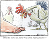 Cartoon: Hühneraugen (small) by Riemann tagged huhn,augen,tier,mensch,beziehung,hahn,gesundheit