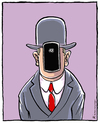 Cartoon: Magritte (small) by Riemann tagged smart,phone,internet,digital,art,history,famous,paintings,magritte,handy,modern,times,cartoon,george,riemann