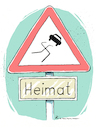 Cartoon: Schleudergefahr ! (small) by Riemann tagged heimat,deutschland,nazis,vergangenheit,vorsicht,umstrittenes,wort,verkehrsschild,hakenkreuz,nation,nationalismus,auslaender,cartoon,george,riemann