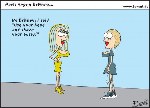 Cartoon: Britney and Paris (medium) by barent tagged britney,paris,