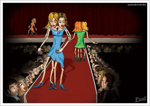 Cartoon: skinny models (medium) by barent tagged models,skinny,annorexia,